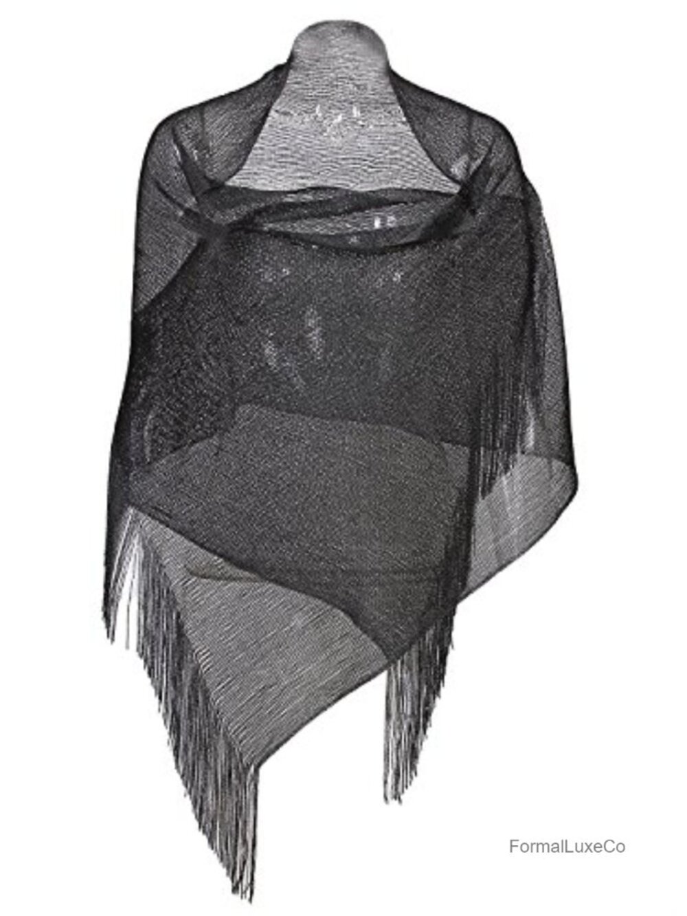 Faux Fur Shawl Wrap for Bridal Wedding Evening Formal 1920s Vintage Sparkly
